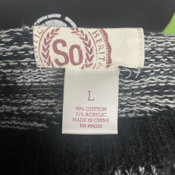 So Black And Gray Cropped Grunge Sweater Size Large - Picture 2 of 5